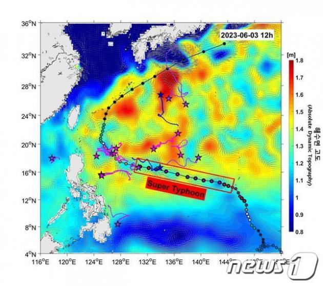 역대 5월 최장 시간 5등급 유지 슈퍼태풍 마와르 진로(한국해양과학기술원 제공)