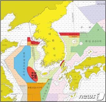 중국 불법안강망(범장망) 어구 주요 부설 수역(해양수산부 제공)
